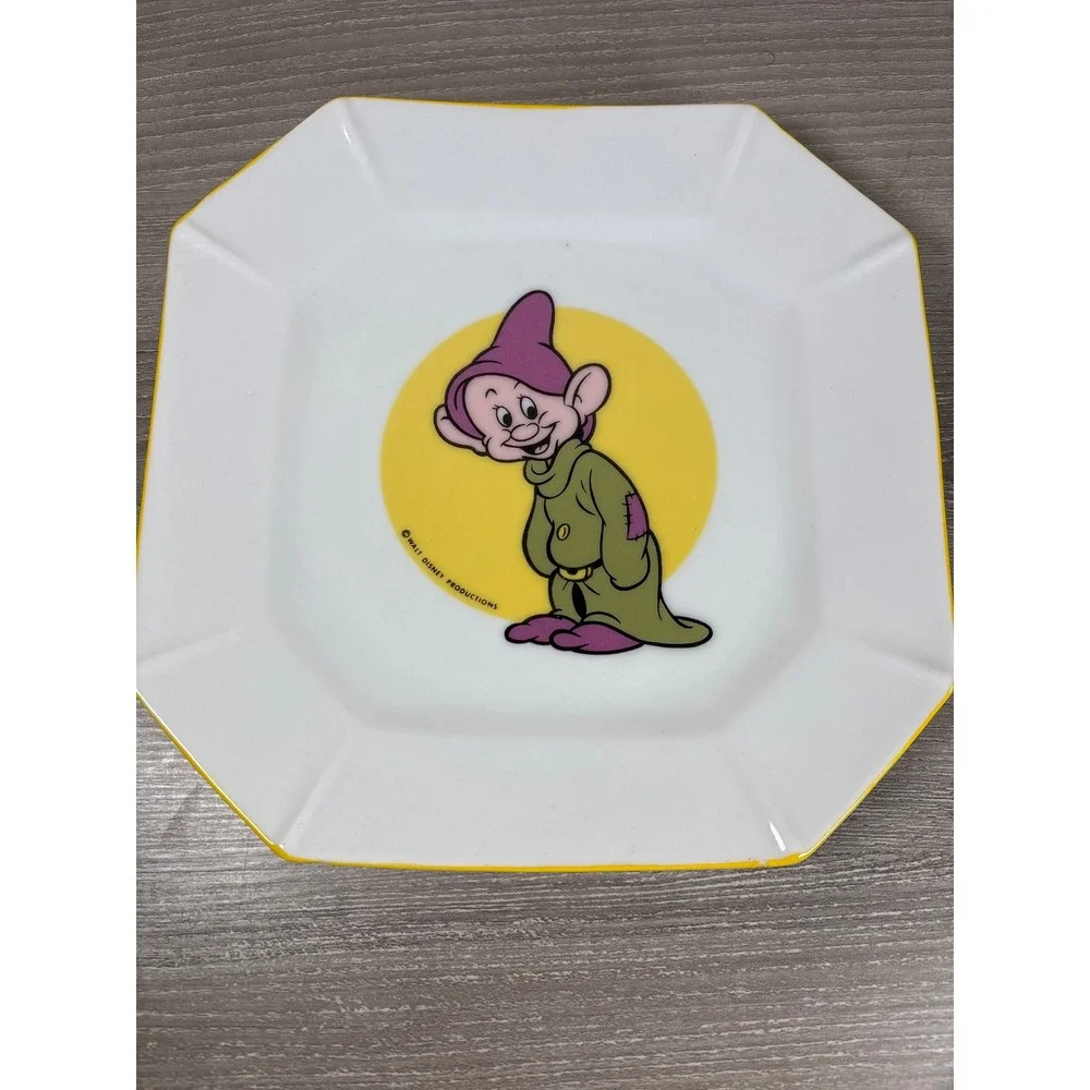 Vintage Walt Disney Productions Japan Plates Mickey Donald Pluto Dopey‎ Set 4